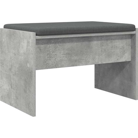 Banco de entrada con cojín Gris Concreto 63 x 38 x 40 cm vidaXL