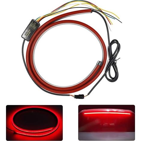 Feu de Freinage de Voiture, Feu Stop Arrière, Accessoires de Voiture de Signalisation D'arrêt Haute Position 90cm Queue Troisième Avertissement Flexible Montage Haut Arrêt de Conduite étanche 12v (1/5)