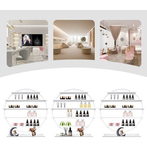 Présentoir mural rond à 5 étages pour vernis à ongles, présentoir 3 pièces pour salon de manucure (1/5)