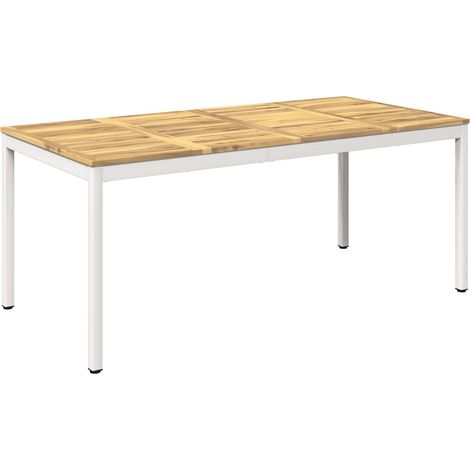 Table de dîner de jardin Blanc 180 x 88,5 x 75 cm vidaXL