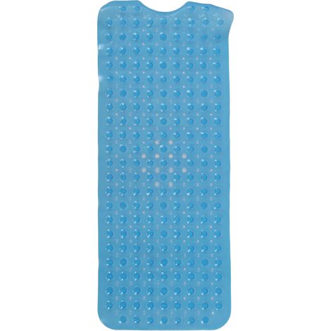 Badematte aus PVC mit Anti-Rutsch-Funktion für Bad, Küche, Hotel, WC und Dusche, 100 x 40 cm, Blau (1/5)