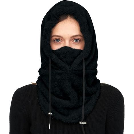 Masque facial isolant - Cagoule de ski - Bonnet - Cagoule - Masque de ski - Masque de cyclisme - Noir (1/5)