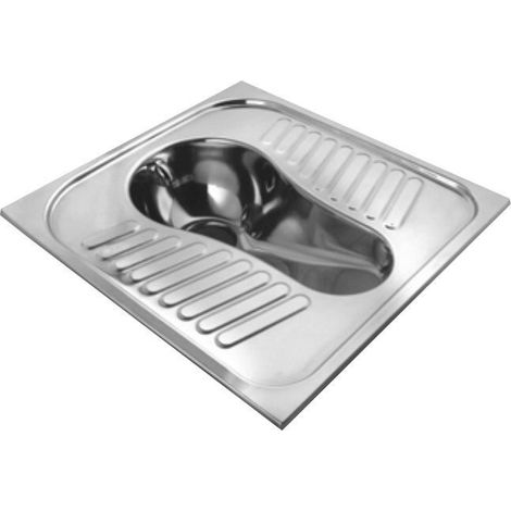 Toilette turque 59,5x62,5cm, acier inoxydable poli
