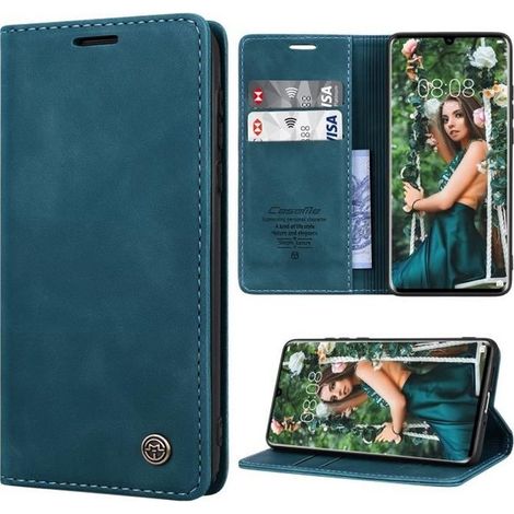 【SmartLegend】Coque Bumper Huawei P30 Pro Housse Cuir Premium Flip Case Portefeuille Etui Bleu (1/4)