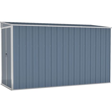 Cobertizo de jardín pared acero galvanizado gris 118x288x178 cm vidaXL