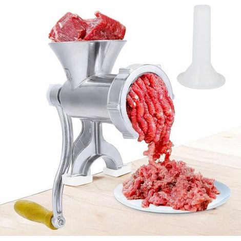 Hachoir à viande manuel, poussoir à saucisses, robot de cuisine en acier inoxydable, hachoir à viande, hachoir à viande pour usage domestique, idéal pour le bœuf, le poulet, le chili, compatible lave- (1/5)