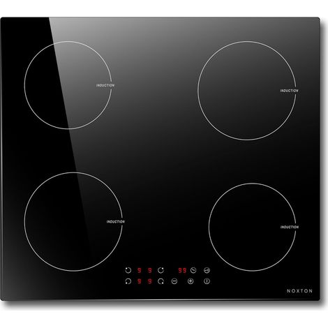 NOXTON Plaque Induction 4 Feux Encastrable, Plaque Electrique 4 Foyers, Table de Cuisson Induction avec Commande Tactile, Sécurité Enfant, Minuterie, 220-240V 6400W, sans Prise (1/5)