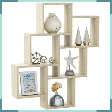 807172 étagère murale cube Chêne sonoma 78x15x93 cm Bois d’ingénierie (1/4)