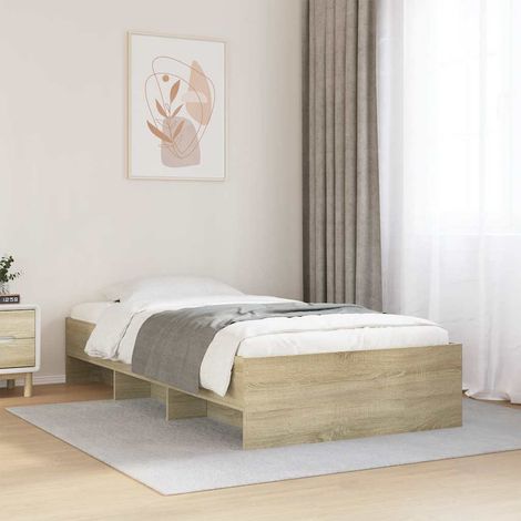 Estructura de cama sin colchón madera roble Sonoma 90x190 cm (1/5)