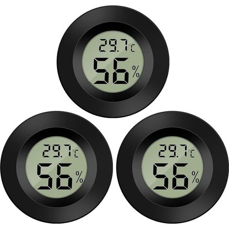 3 Pièces Mini Digital LCD Thermomètre Hygromètre Température Humidité Portable Thermo Indicateur pour Bureau Cuisine Humidors Incubateurs Reptiles (1/5)