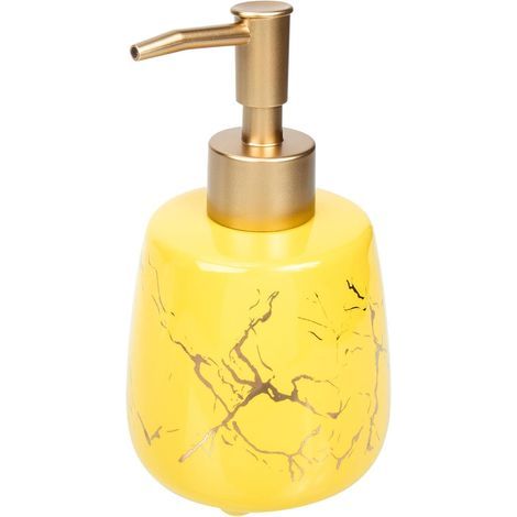 Flüssigseifenspender aus Keramik für 300 ml mit rostfreier Pumpe, elegantes Design, großzügiges Fassungsvermögen für Gel und Lotion, fürs Badezimmer (1/5)