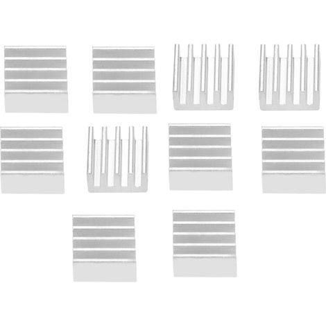 Garosa 10 pcs 3D imprimante dissipateur de Chaleur Bonne conductivité Thermique Adhésif Puce en Aluminium dissipateurs de Chaleur Dissipation Rapide de la Chaleur Applicable imprimante 3D A4988..