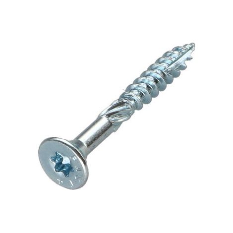 Vis charpente TEKOR Tête fraisée Cranté TORX T25 5X40 Filetée sur 22 Pointe antifendage type 17 Acier zingué (1/5)