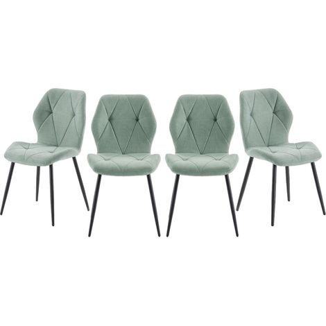 CALICOSY - Lot de 4 chaises en tissu avec pieds en métal noir L47,5 cm - LUNA (1/5)