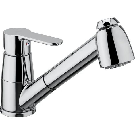 Rubinetto cucina e lavanderia Paffoni Blu con doccetta estraibile in ottone cromo (1/2)