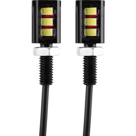 2x12V Luce universale a LED bianca per targa auto/moto con viti e bulloni