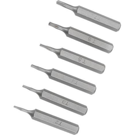 Torx Embout Ensemble - [1.1 pouce x H5/32 x T2 T3 T4 T5 T6 T7] Hex Tige Vis Tournevis Lot Tête pour Douille Tournevis Poignée Utiliser (1/5)