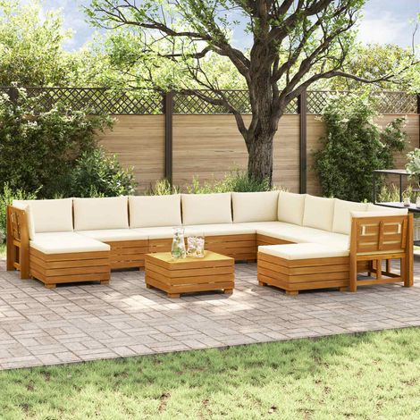 Teenpull – Outdoor-Sofagarnitur 11 Stück Braun Massivholz Akazie (1/5)