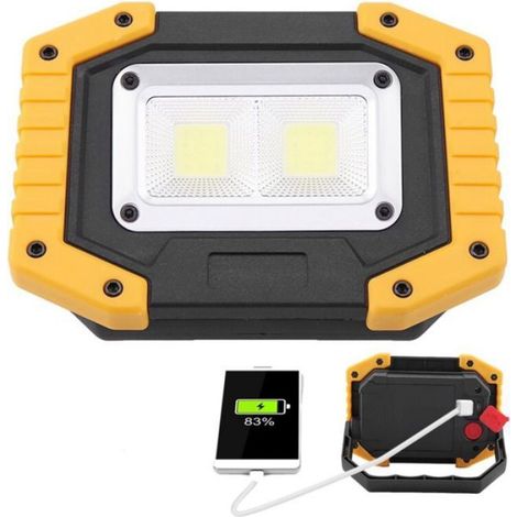 Projecteur COB, lampe de signalisation LED rechargeable par USB, adaptée aux urgences de camping en extérieur (billes rondes) (1/5)