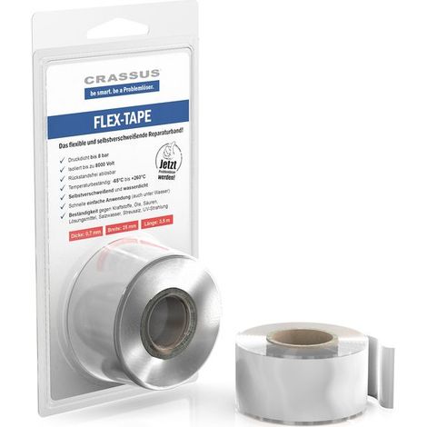 CR Flex-Tape, 25mmx3,5mx0,7mm, Weiss flex.selbstverschweißendes Reparaturband
