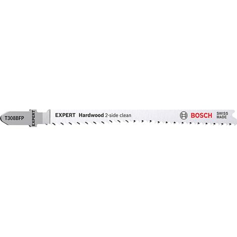 Bosch Professional 3x Lame per seghetto alternativo Expert 'Hardwood 2-side clean' T 308 BFP (per Piano di lavoro da cucina, Pannelli rivestiti in plastica, accessorio Seghetto alternativo) (1/4)