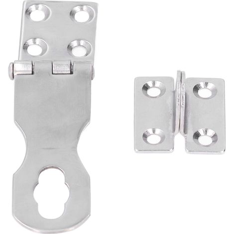 Loquet cadenas acier inox 316 rabattable porte cabine bateau industrie pliante ZY-N-0201 70x30x1mm kit 2 pcs (1/5)