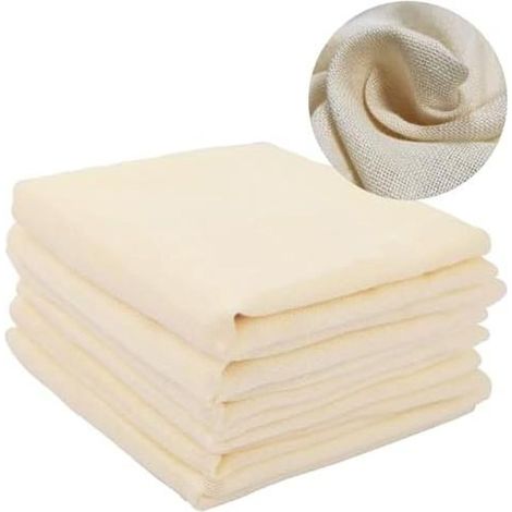 8 Stück Passiertuch, 50x50cm Käsetuch Cheesecloth Leinentuch Abseihtuch Filtertuch Reine Baumwolle Waschbar Seihtuch Waschbares Mulltuch für Käse Tofu Joghurt Suppe Nussdrink Tee (1/5)