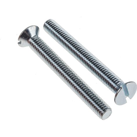 Vis à métaux RS PRO M6 à tête Fraisée fendue en Acier, 50mm ( Prix pour Sachet de 100 )