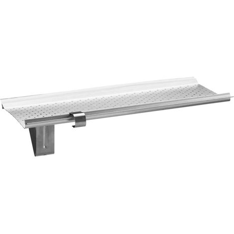 ZAMBELLI Laubschutzgitter Dachrinnen Laubschutz, Dachrinnenabdeckung Made in Germany, 125mm / 280/7 teilig, 2m Silber inkl. Halter und Klammern