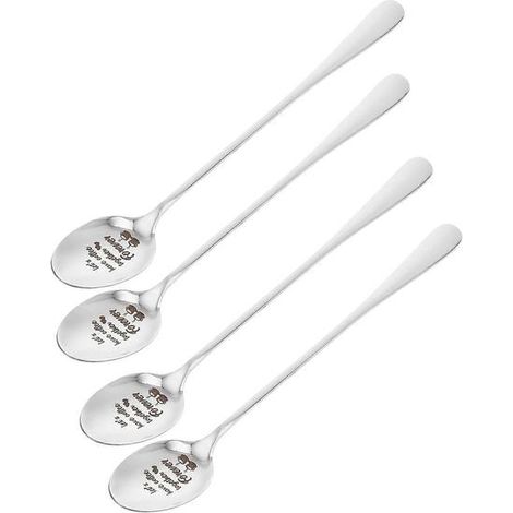 Cuillères à café en acier inoxydable, lot de 4, couleur argent, idéales pour servir le porridge. (1/5)
