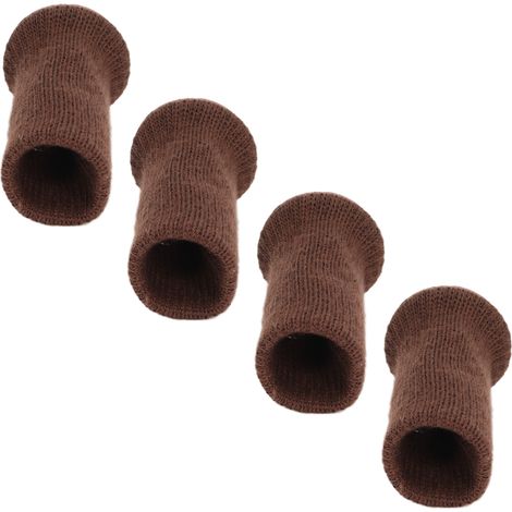 Lot de 4 protège-pieds de meubles silencieux, antidérapants et résistants à l'usure, en maille, marron foncé. (1/5)