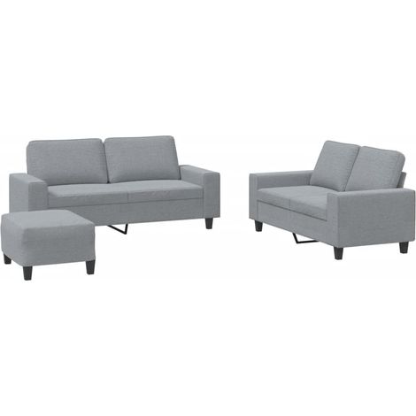 Maison Exclusive - Set di Divani 3 pz Grigio Chiaro in Tessuto