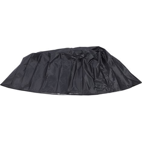 Housse ronde noire pour mobilier de jardin, en tissu Oxford 210D, anti-poussière, anti-décoloration, résistante aux UV et imperméable, pour ensemble table et chaises de jardin, 120 x 75 cm / 47,2 x 29 (1/5)