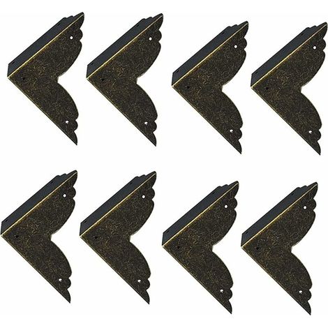 Stück dekorative Vintage-Eckenschützer aus Eisen, Metalleckenschutz für Möbel, Eckenschützer aus Bronze für Möbel und Holzkisten, Schmuckkästchen, Bronze 707020 mm, V (1/5)