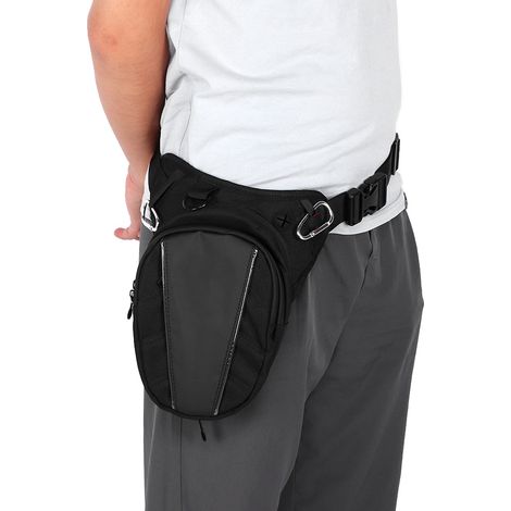 Sacoche de jambe multifonctionnelle pour moto, sac banane, sac de poitrine, équipement de rangement pour vélo, étanche (1/5)