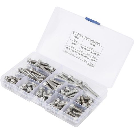 Sechskantschraubenkappe 304 Edelstahl Multi-Längen Kombinationsset Nagelsortiment-Kit (88 Stück (M6) )