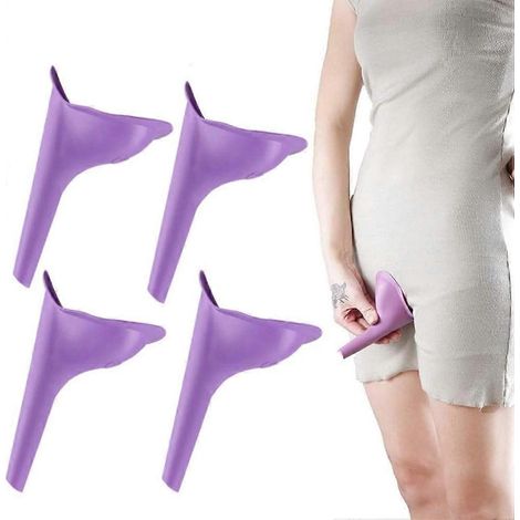 Urinoir pour femmes, lot de 4 urinoirs féminins avec entonnoir, dispositif d'urination portable pour le camping, les voyages et la randonnée (1/5)