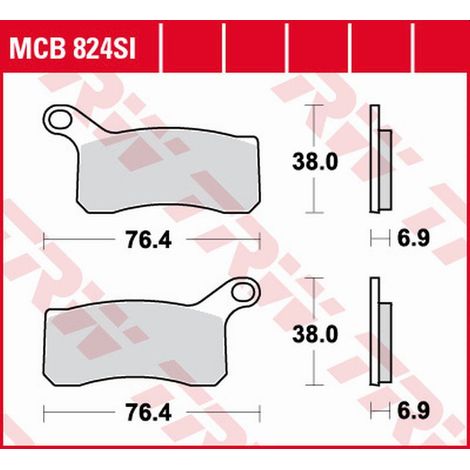 Plaquettes de frein TRW ZF KH462 SINTER OFFROAD pour quads KTM SX-F/XC 450 (2008-2011), SX/XC 505 (2008-2013) et XC 525 (2008-2013) - Avant