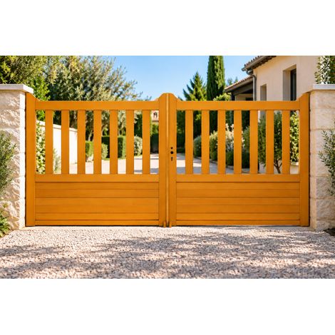 Portail En Bois Ajouree Traverse Droit L3m X H1,50 (sans Quincaillerie) Gd Menuiseries (1/4)