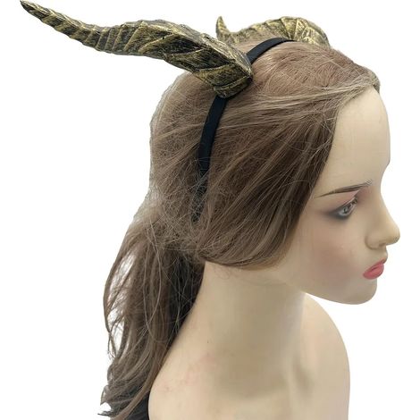 Serre-tête à cornes de diable gothiques, imitation de fausses cornes de taureau, accessoire de coiffure pour Halloween, cosplay et carnaval. (1/5)