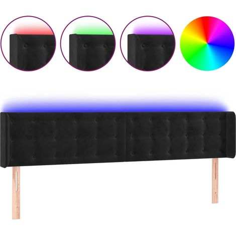 Maison Exclusive - Testiera a LED Nera 163x16x78/88 cm in Velluto