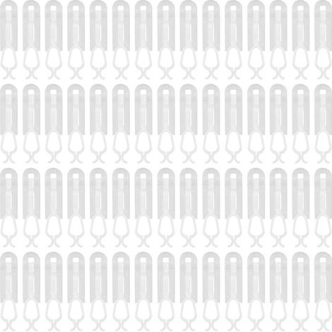 Plastic Christmas Light-Up Clips, 60 Pieces, Soft, Flexible, Waterproof, Small Hooks, Tree Decoration, White (1/5)