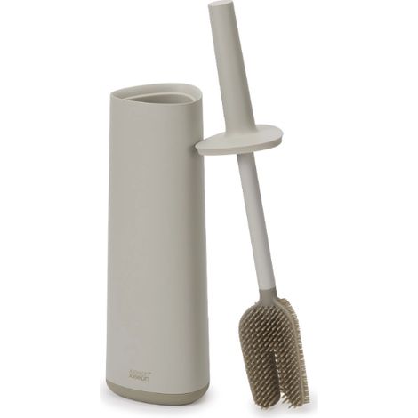 Moderne Toilettenbürste deJoseph Joseph Flex 360 mit matter Oberfläche, Bürste und Toilettenbürstenhalter, leicht mit Seifenwasser oder Bleichmittel zu reinigen. (1/4)