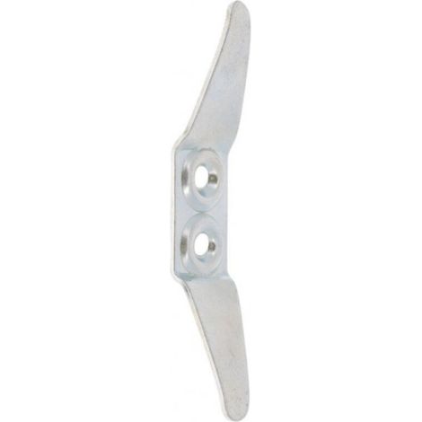 – Feuille d'arrêt zinguée pour accrochage de cordon de volet roulant – Entraxe 16mm – Longueur 99mm – Taquet crochet fenêtre (1/3)