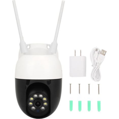 1080p-WLAN-Kamera, Bewegungsmelder, Nachtsicht, Zwei-Wege-Audio, WLAN, Heimüberwachung, 100–240 V US-Stecker (1/5)