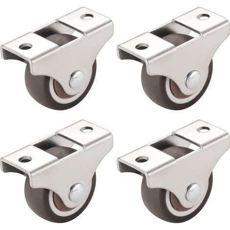 4 Pièces Roulettes de Meubles, Roulettes de Transport, Roulettes Pivotantes, Convient pour le Transport de Meubles et D'objets Lourds, Très Pratique(Argent)
