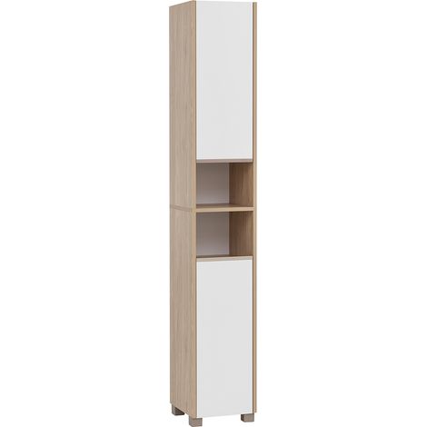 Hochschrank 30cm, Eiche mit weiß, JIHLAVA-80 (1/5)
