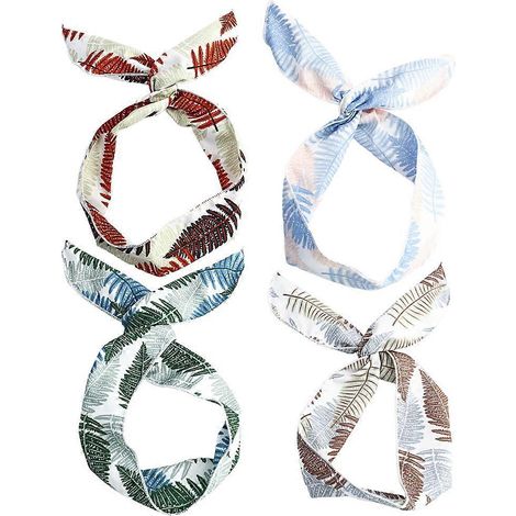 4 Stück eines Sets zarter Haar-Modik-Haarbänder mit Hasenohren, Draht-Stirnband, strapazierfähiges Stirnband für Sport, Yoga und Make-up (zufällige Farbe)-18x5x1cm-Green (1/3)