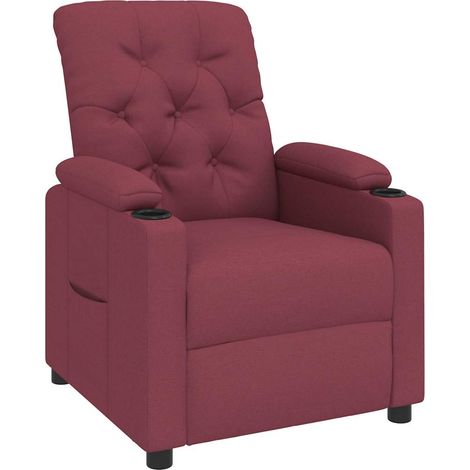 Maison Exclusive - Poltrona Reclinabile in Tessuto Rosso Vino (1/5)
