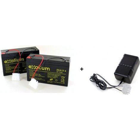 2 Batteries Plomb Bateau AMORCEUR CATAMARAN ANATEC 6V 12Ah + Chargeur automatique ALCS 2-24A (sans pinces)